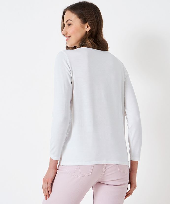 Crew Jemma Ladies Boat Neck Top White 3