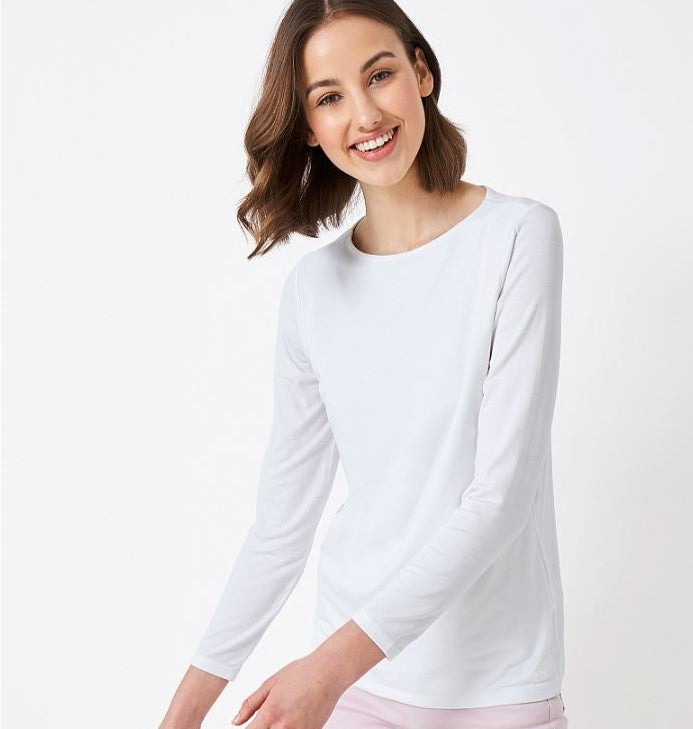 Crew Jemma Ladies Boat Neck Top White 1