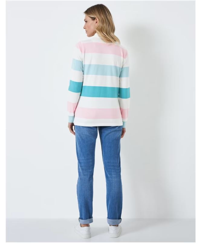 Crew Ladies Classic Rugby Shirt Pink-Blue 2