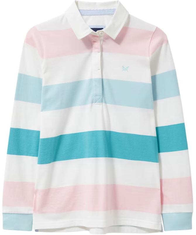 Crew Ladies Classic Rugby Shirt Pink-Blue