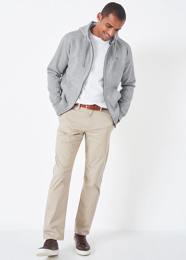 Crew Men's Crossed Oars Zip Through Hoodie Grey Marl 3