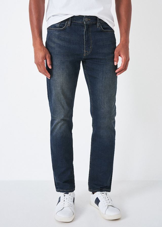 Crew Parker Straight Leg Jeans Dark Vintage Blue 4