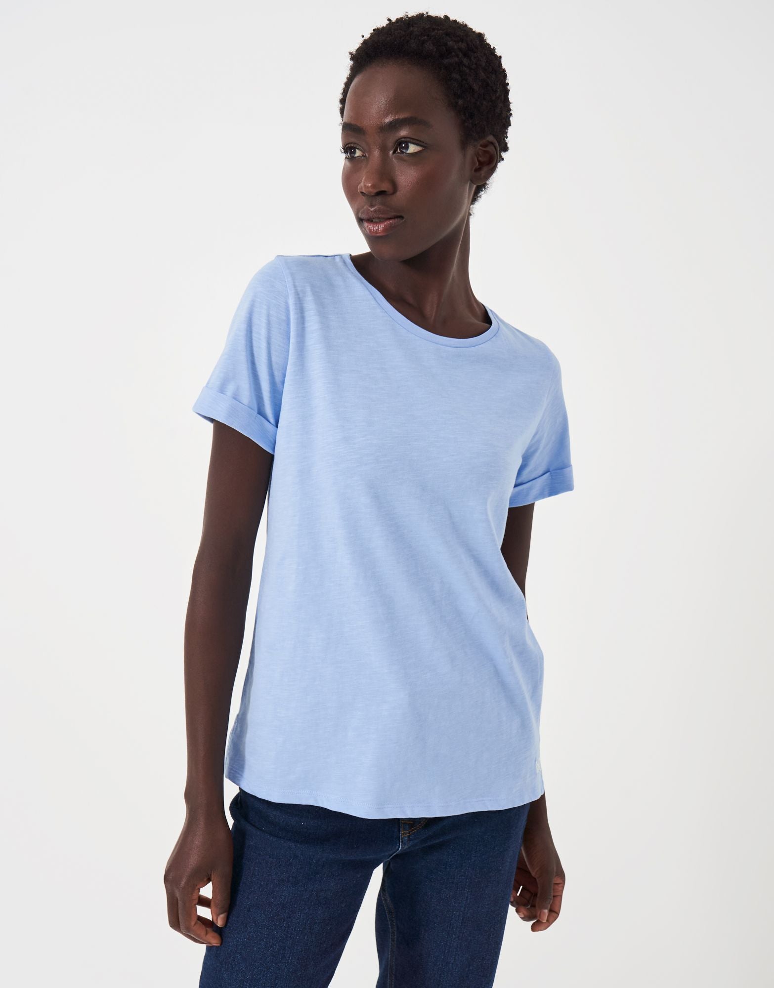 Crew Perfect Slub T-Shirt Powder Blue 2