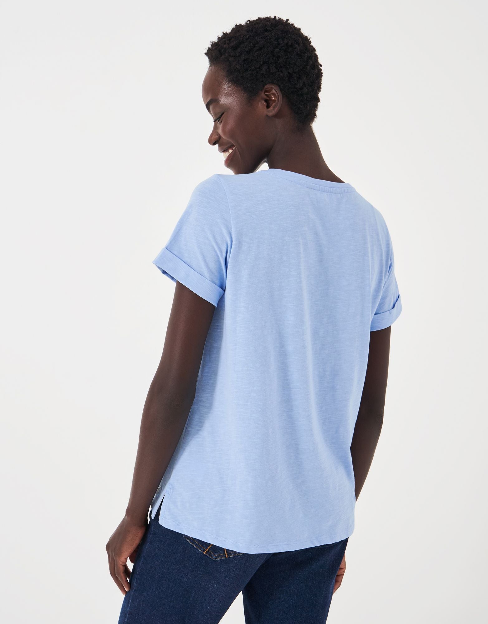 Crew Perfect Slub T-Shirt Powder Blue 3