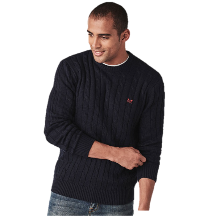 Crew Regatta Men's Cable Crew Jumper Navy 1