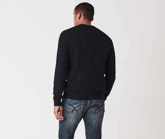 Crew Regatta Men's Cable Crew Jumper Navy 2