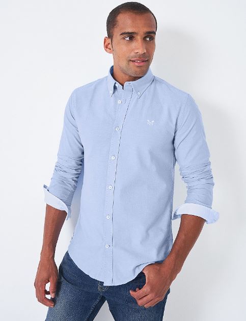 Crew Slim Fit Cotton Oxford Shirt Sky Blue 2