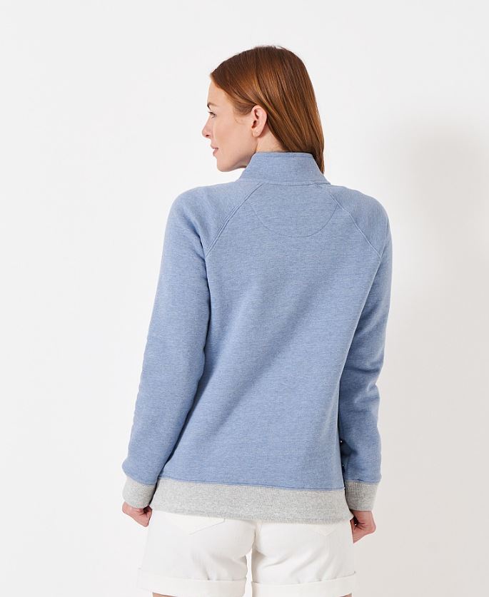 Crew Women's Half Zip Sweatshirt Blue Marl 3