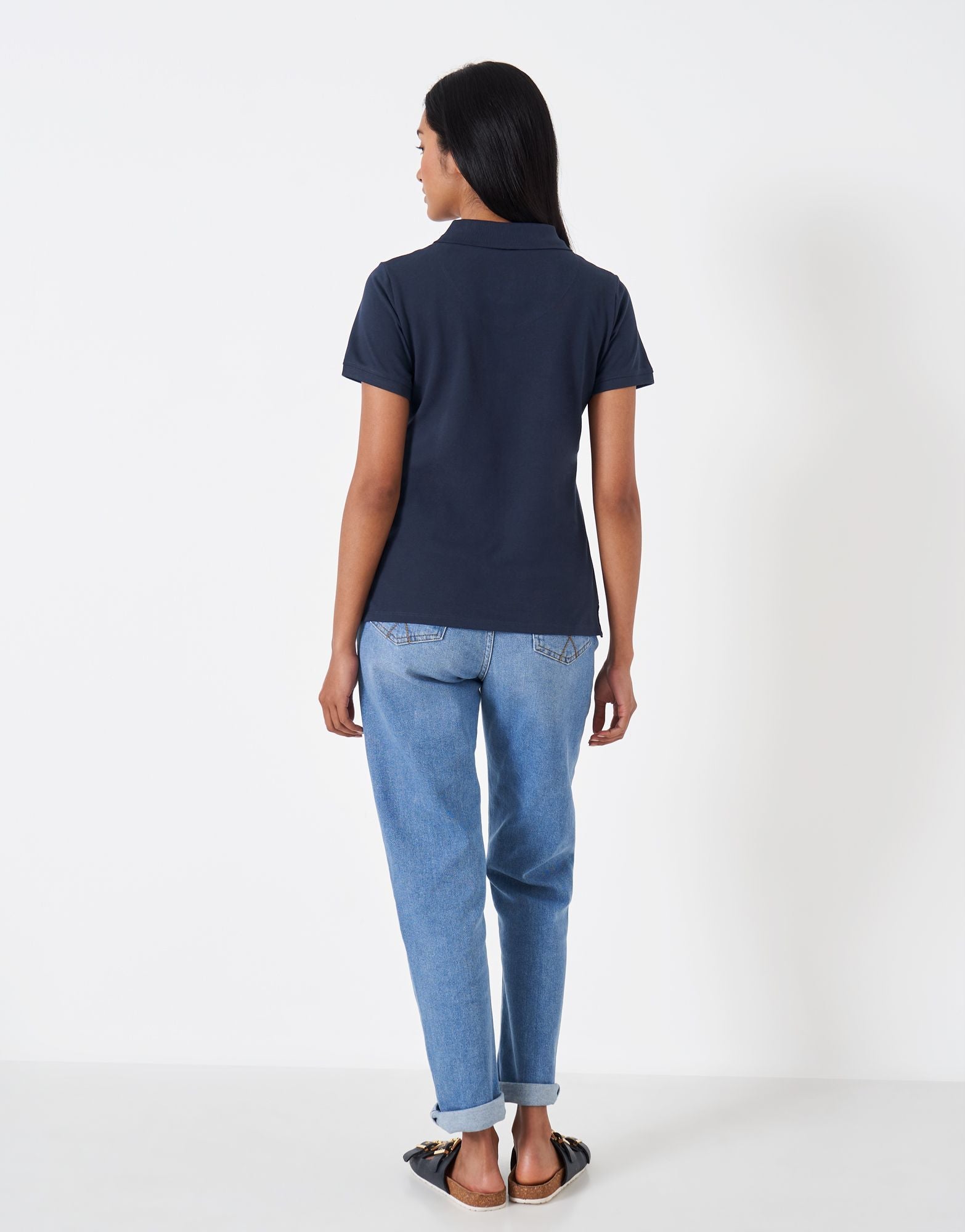 Crew Women's Ocean Classic Polo Shirt Navy Blue 3