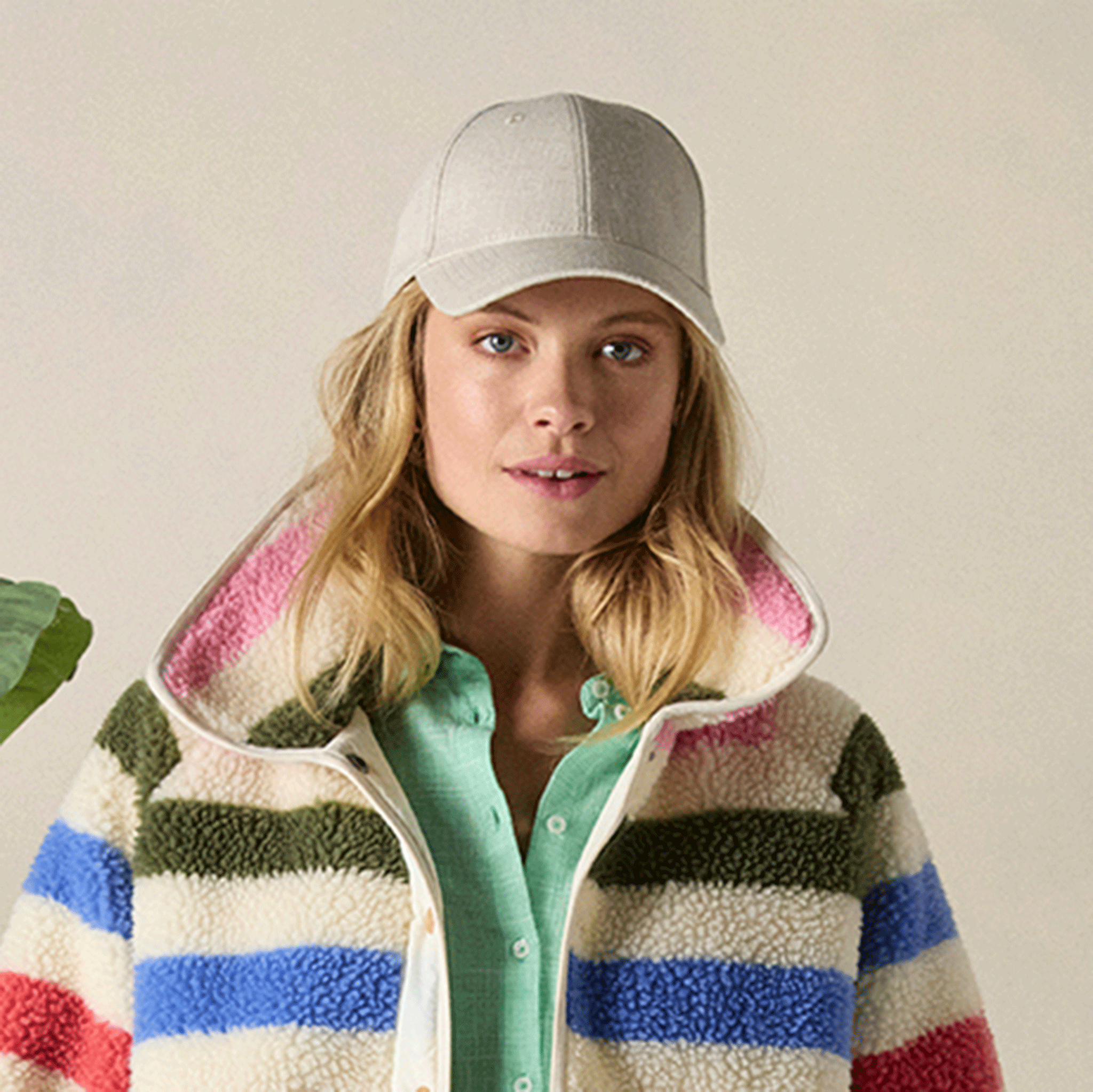 Joules Daley Linen Cap in Neutral