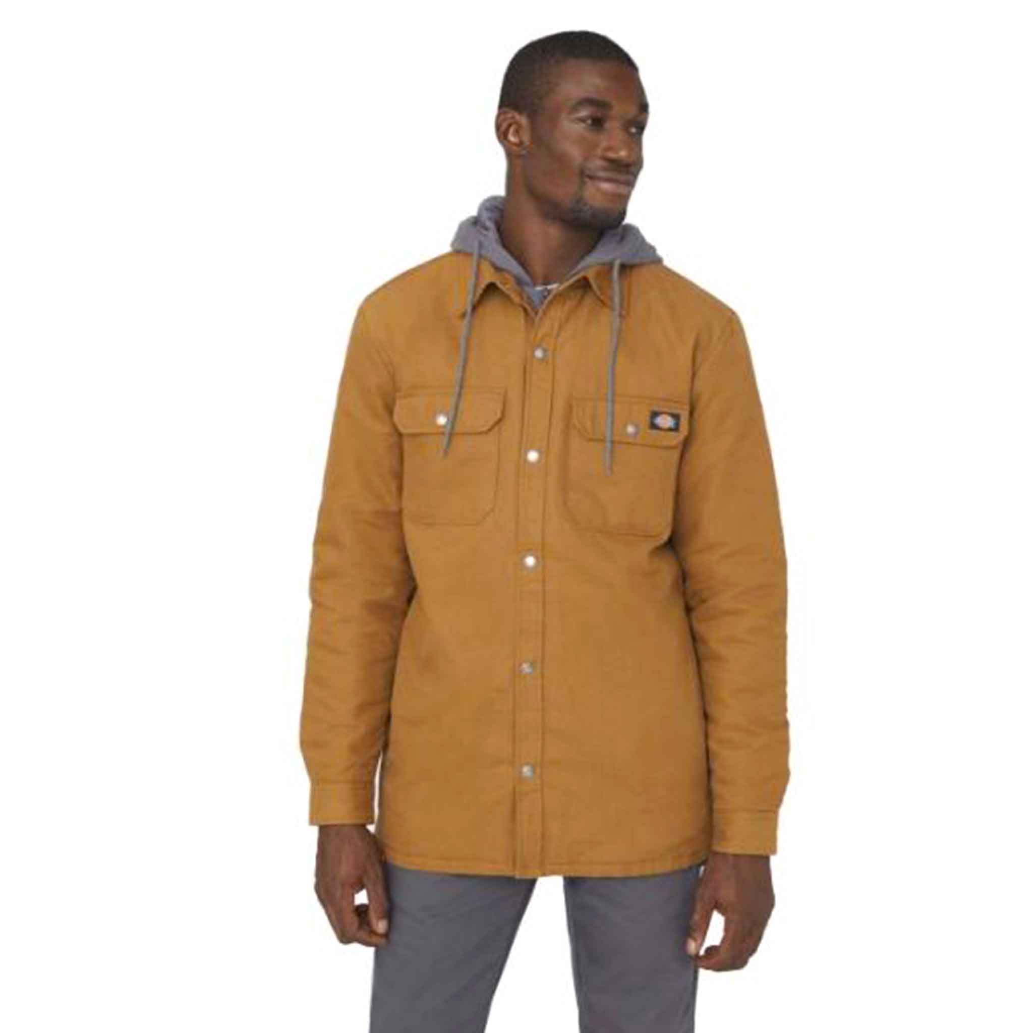 Dickies-Duck-Shirt-Men's-Canvas-Jacket-Brown-3
