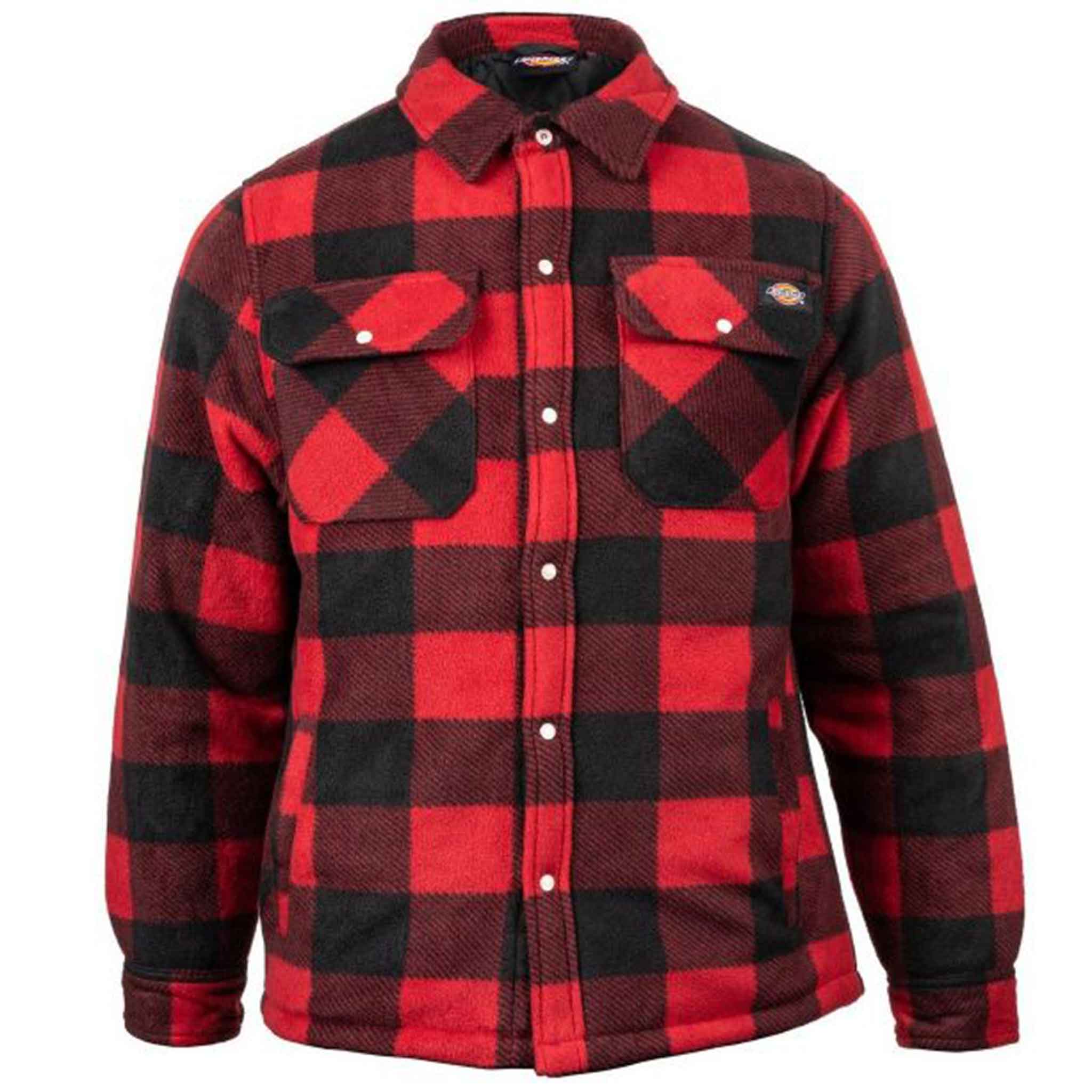 Dickies-Portland-Men's-Padded-Shirt-Jacket-Red-1