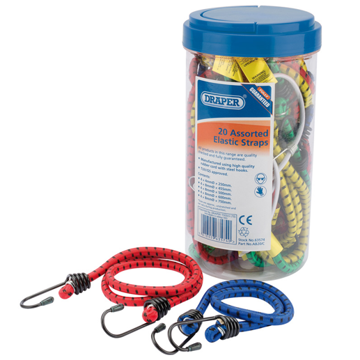 Draper 20 Assorted Elastic Straps