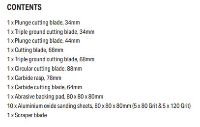 Draper 70485 Oscillating Multi-Tool Blade Set (20pc) - Contents