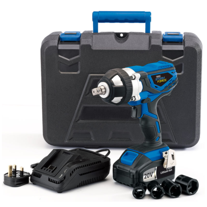 Draper 82983 20V Cordless Impact Wrench with 2 Li-Ion Batteries 1.