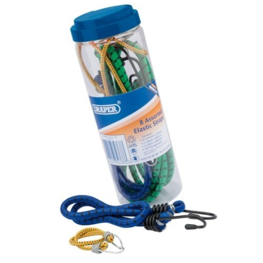 Draper 8pc Assorted Elastic Straps