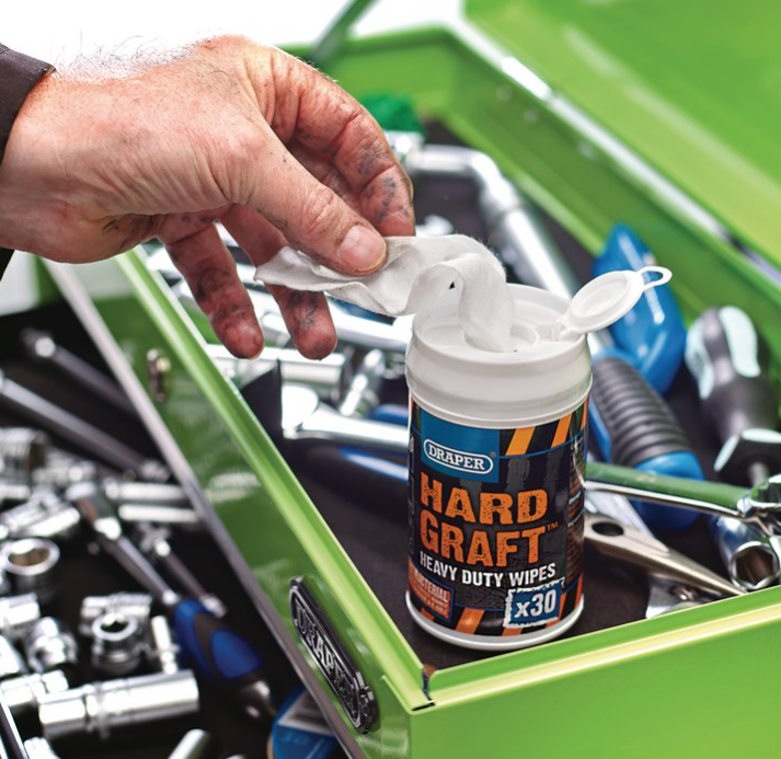 Draper 99774 ‘Hard Graft' Wipes (Mini Can x 30) 2