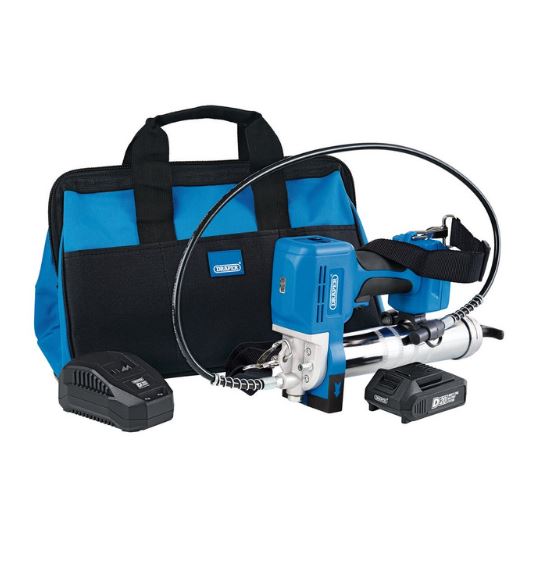 Draper DC20 20V 3PC Cordless Grease Gun Kit 1