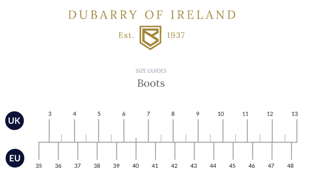 Dubarry Country Boots - Size Guide