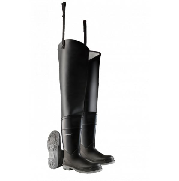 Dunlop Black PVC Thigh Waders