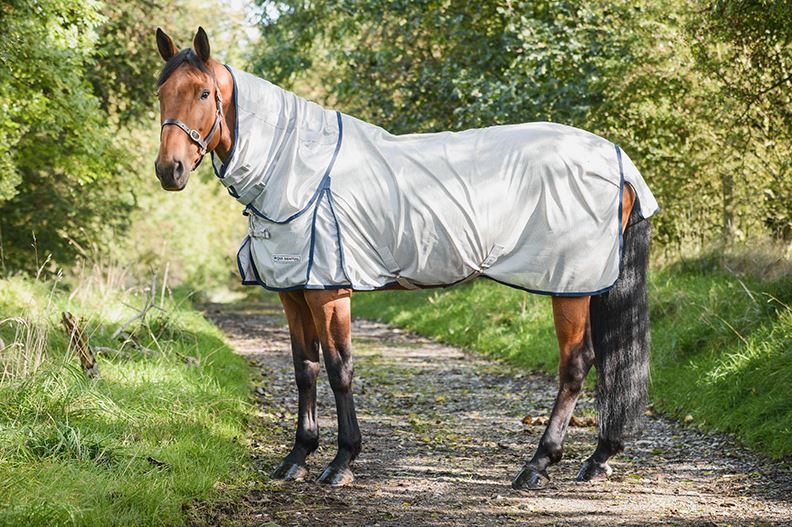 Equi-Sential Fly Rug with Detachable Neck Silver-Navy 3