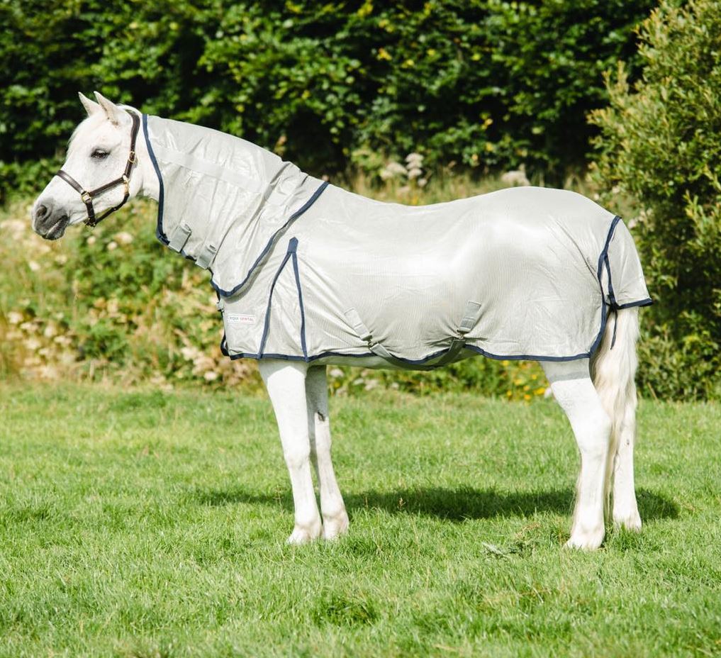 Equi-Sential Fly Rug with Detachable Neck Silver-Navy 2