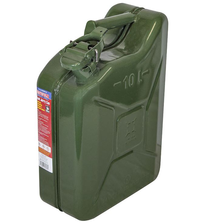 Faithfull 10L Steel Jerry Can Army Green