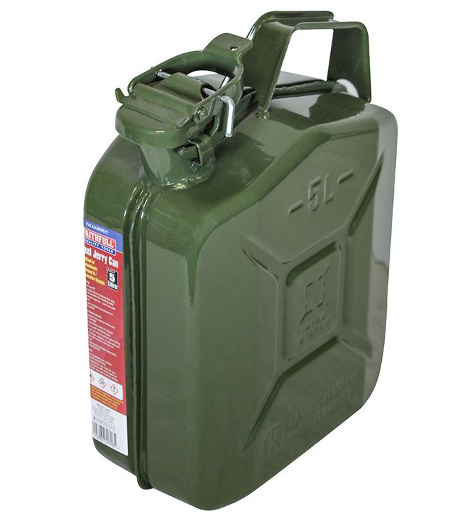 Faithfull 5L Steel Jerry Can Army Green