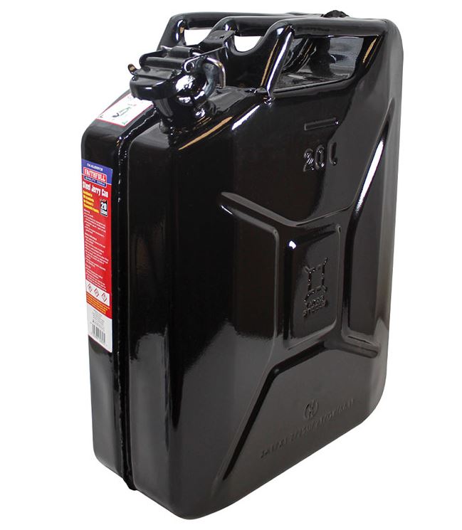 Faithfull 20L Steel Jerry Can Black