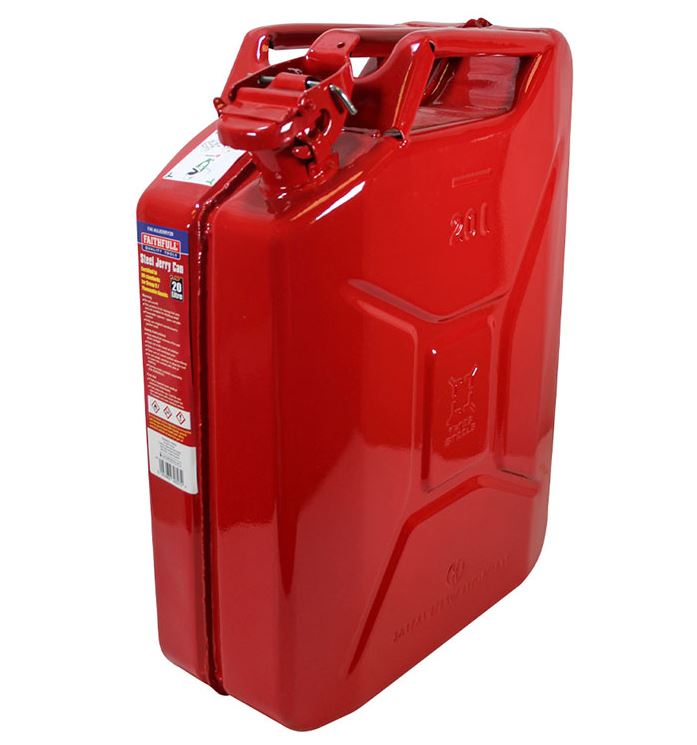 Faithfull 20L Steel Jerry Can Red