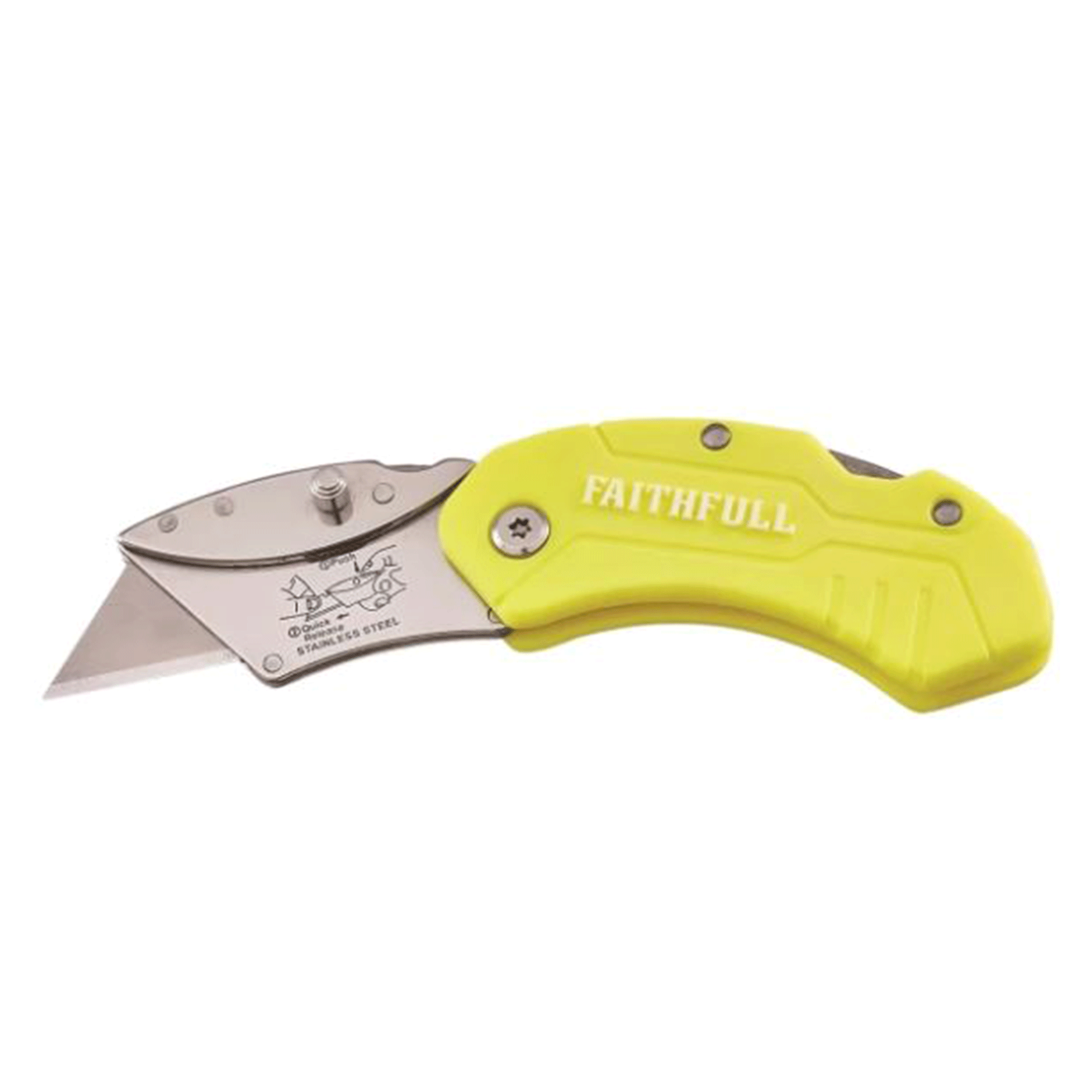 Faithfull Hi-Vis Folding Utility Knife Assorted Colours