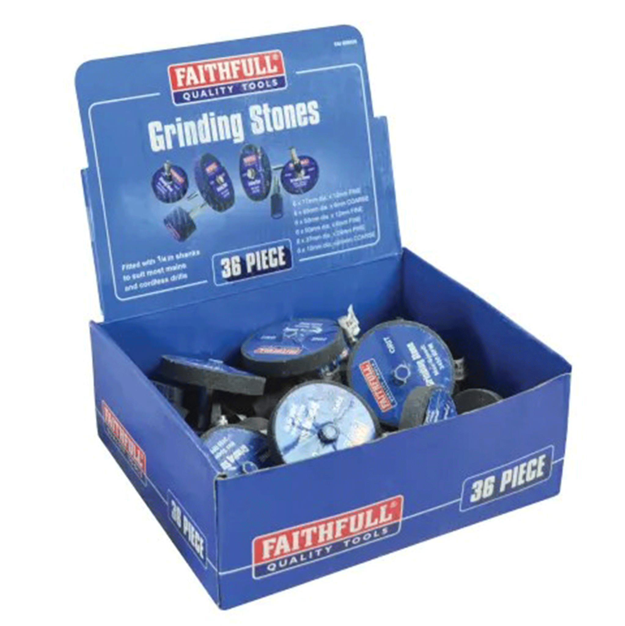 Faithfull Tools Grinding Wheel Assortment - 36 Piece