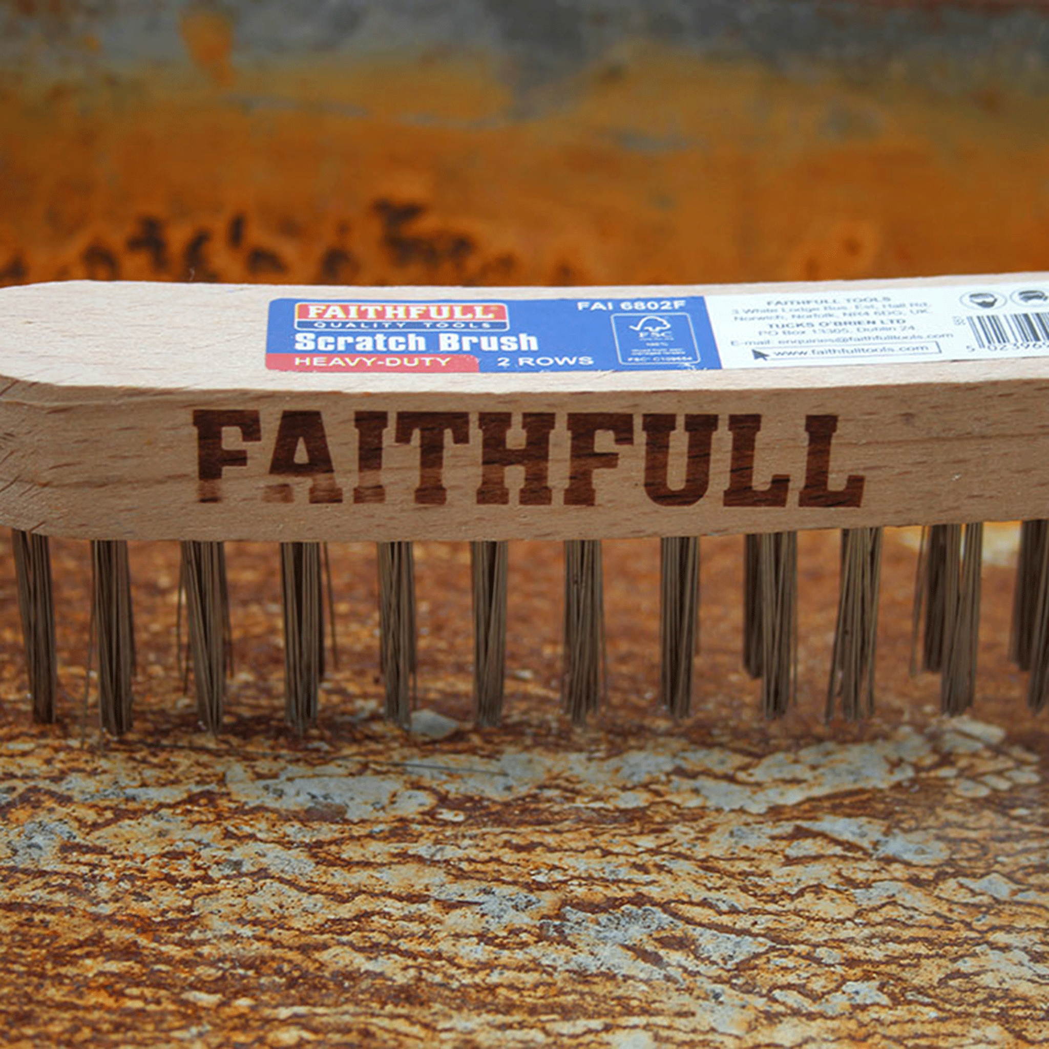 Faithfull Tools Heavy-Duty Scratch Brush Two Row