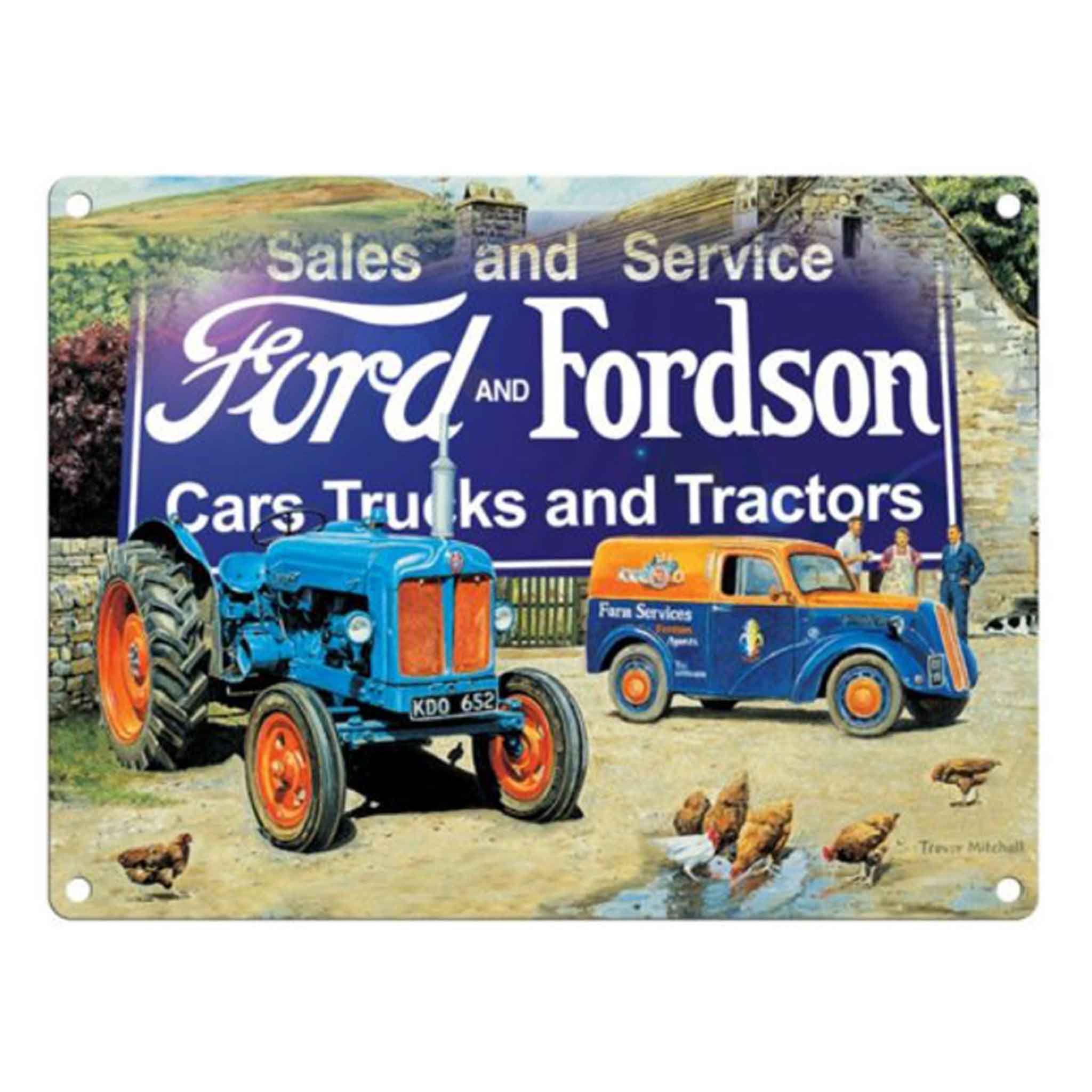 Fordson Tractors and Trucks Large Metal Sign 30x40cm
