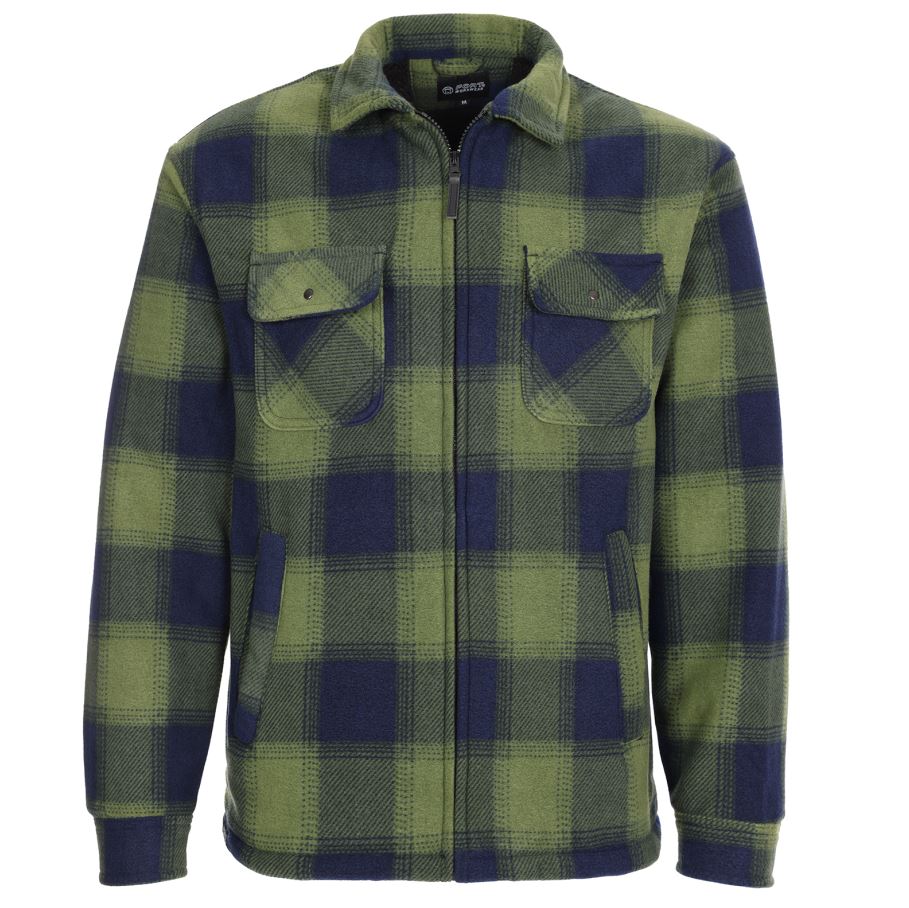 Fort Workwear 126 Portman Fleece Checked Shacket Green 1