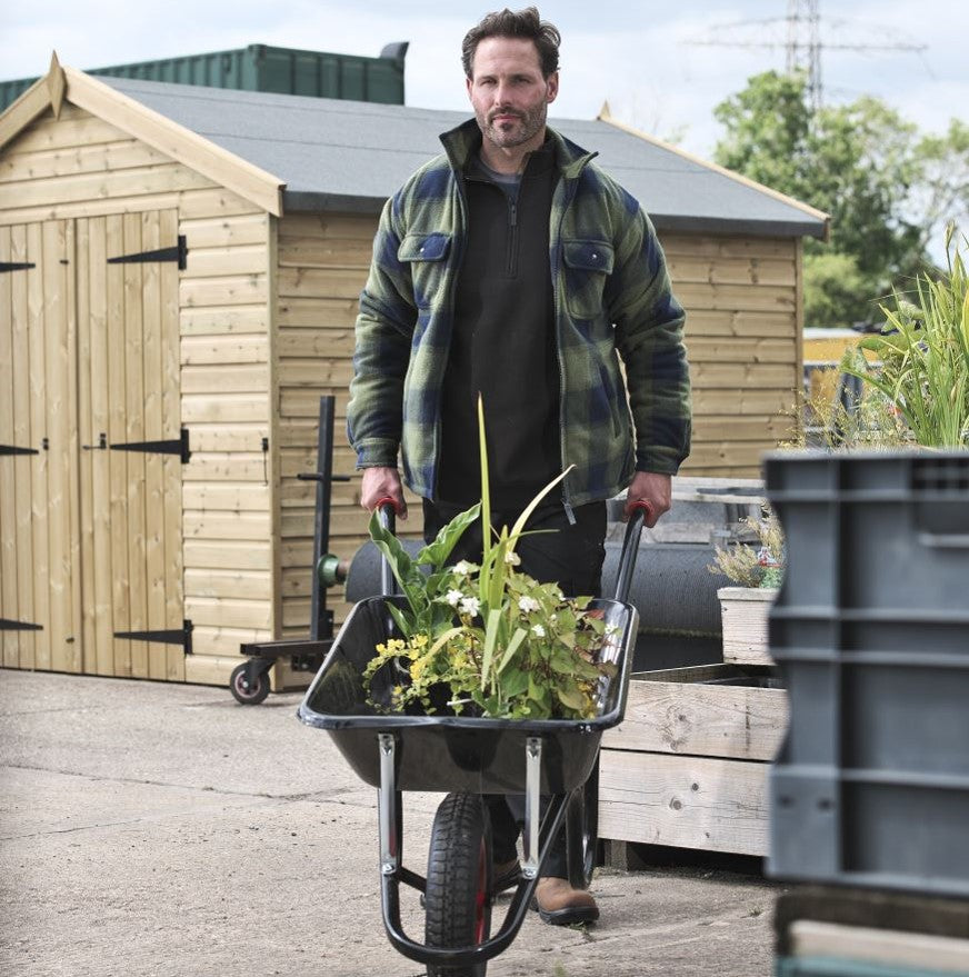 Fort Workwear 126 Portman Fleece Checked Shacket Green 2