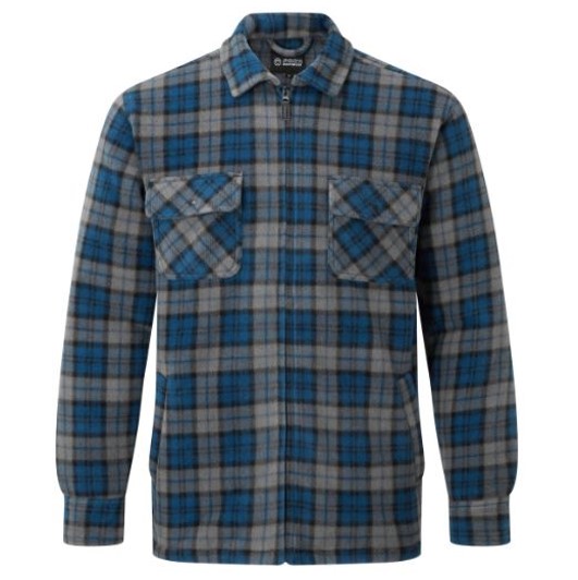 Fort Workwear Portman Fleece Checked Shacket Blue 1