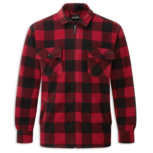 Fort Workwear Portman Fleece Checked Shacket Red 1