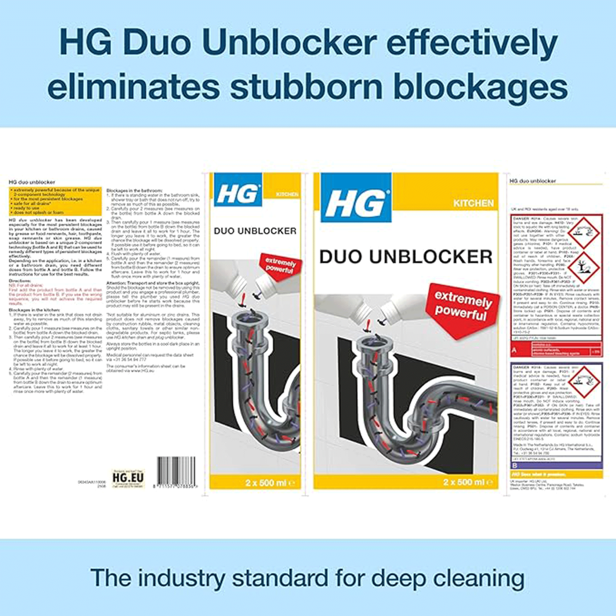 HG Duo Drain Unblocker 2 x 500ml