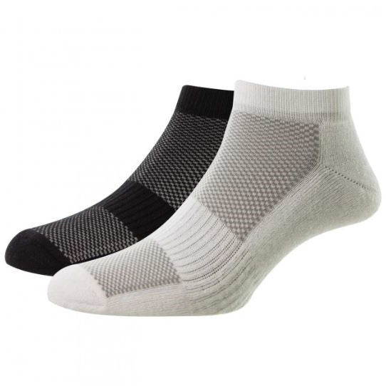 HJ Hall Bamboo Trainer Socks 2 Pair Pack 1