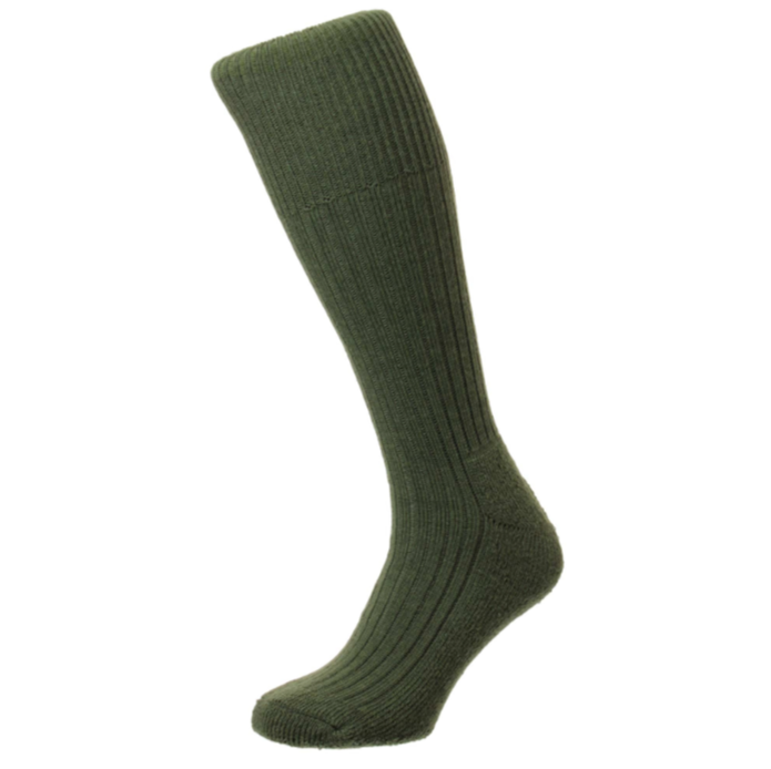 HJ Hall Men's Commando Wool Rich Work Boot Socks Olive 1