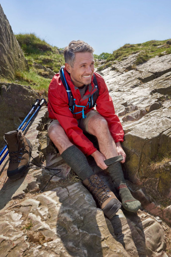 HJ Hall Men's ProTrek Mountain Comfort Top Socks Slate-Grey 2