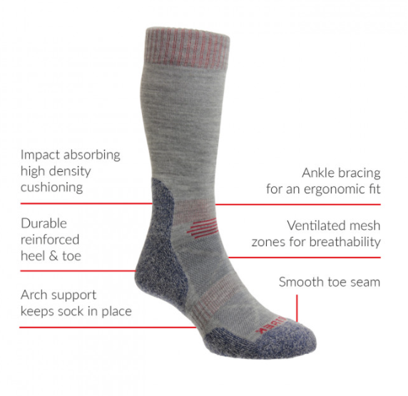 HJ Hall ProTrek Adventure Trek Socks Grey-Blue Marl 2