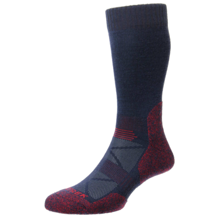 HJ Hall ProTrek Adventure Trek Socks Navy-Red Marl 1