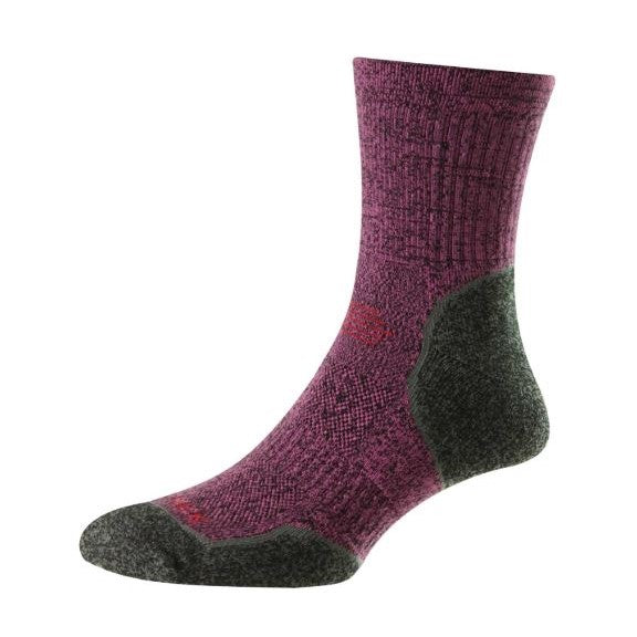HJ Hall ProTrek Light Hike Socks Raspberry Marl-Grey 1