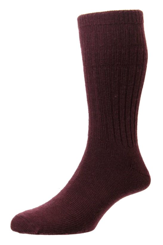 HJ Hall Thermal Softop Wool Rich Socks Burgundy 1
