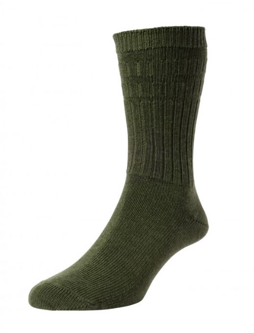 HJ Hall Thermal Softop Wool Rich Socks Olive 1