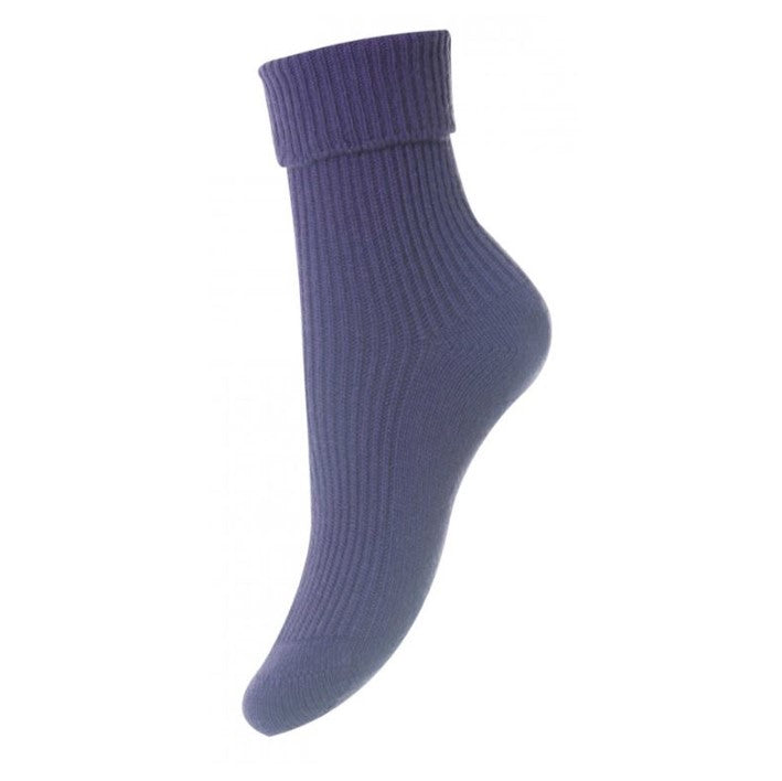 HJ Hall Women's Cashmere Blend Lounge Socks Plum