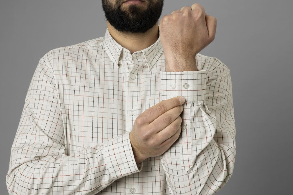 Harkila Allerston Long Sleeve Shirt Bloodstone Red-White 1