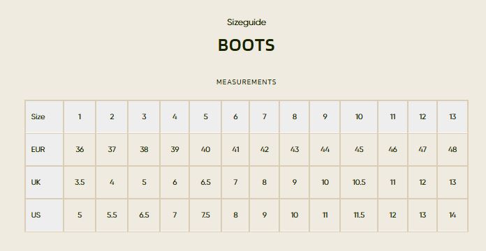 Harkila Boots - Size Guide 2024